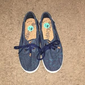 Navy and teal sperry top siders